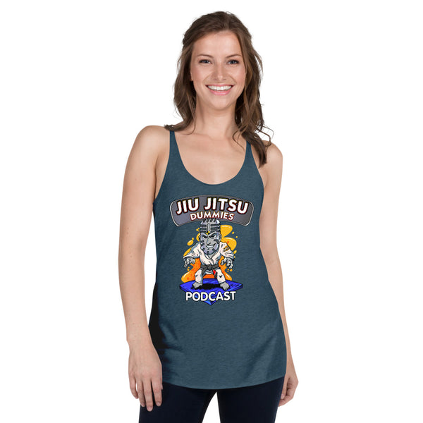 Jiu Jitsu Dummies Podcast Mic Women's Racerback Tank