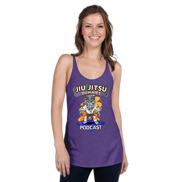 Jiu Jitsu Dummies Podcast Mic Women's Racerback Tank