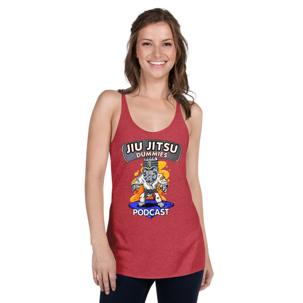 Jiu Jitsu Dummies Podcast Mic Women's Racerback Tank